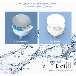 Catit PIXI Cat Drinking Fountain Original Filter, Official Replacement Triple Action Water Filter, 6-Pack, White