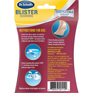 Dr. Scholl's Blister Cushion with Duragel Technology, 6ct // Heal and Prevent Blisters with Cushioning That is Sweat-Resistant, Thin, Flexible and Nearly Invisible