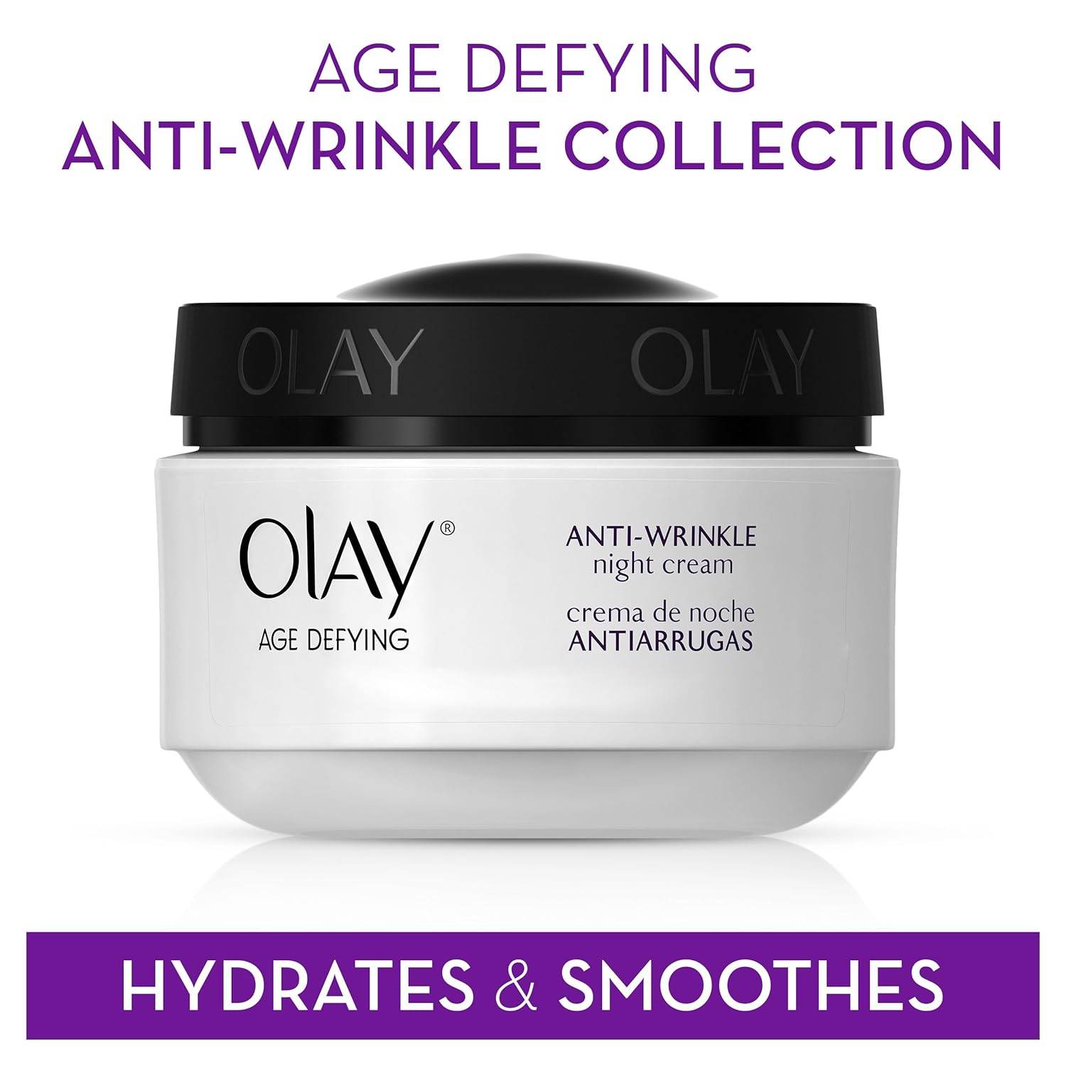 Olay Age Defying Anti-Wrinkle Replenishing Night Face Cream, 2.0 Ounce, 3 Count - My Store