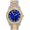 Charles Raymond Mens Big Rocks with Roman Numerals Fully Iced Out Colorful Dial Watch - ST10327 RN Single - ST10348TT Royal Blue