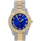 Charles Raymond Mens Big Rocks with Roman Numerals Fully Iced Out Colorful Dial Watch - ST10327 RN Single