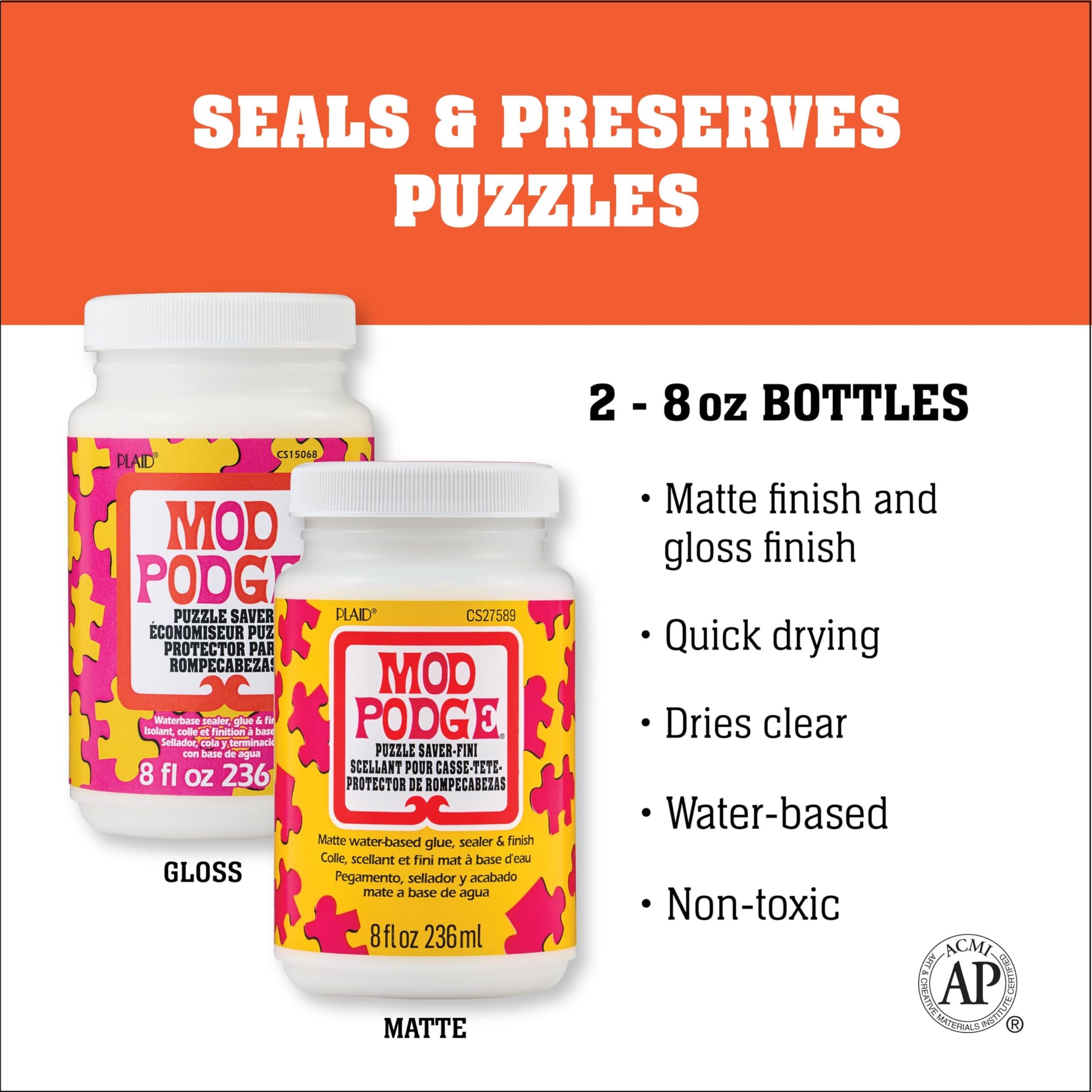Buy now Mod Podge, Puzzle Saver Kit, Includes 4 Foam Brushes, Perfect for DIY Arts and Crafts Projects at indiglob india