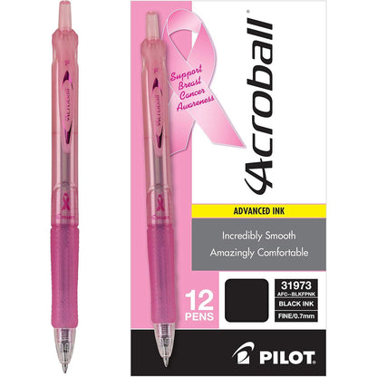 PILOT Acroball Colors Advanced Ink Refillable & Retractable Ball Point Pens, Medium Point, Blue Ink, 12-Pack (31811)
