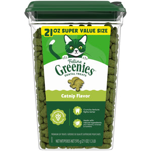 Buy now Greenies Feline Veterinarian-Recommended Adult Natural Dental Cat Treats, Catnip Flavor, 21 oz. Tub 1.31 Pound (Pack of 1) at indiglob india