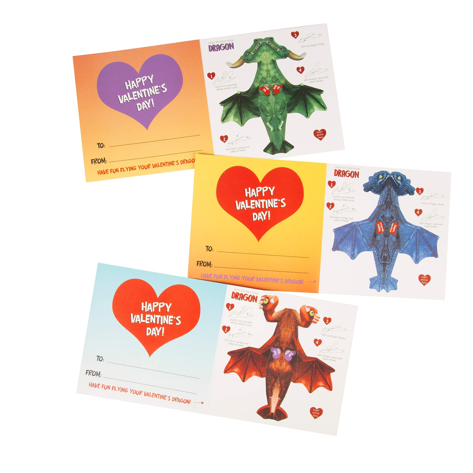 Buy now Playhouse Flying Dragons Valentine's Day Card Set for Kids, 28 Card Pack & Envelopes - Fold and Fly Paper Airplanes - Great for School Classroom Exchange Parties - Boys & Girls Ages 4+ at indiglob india