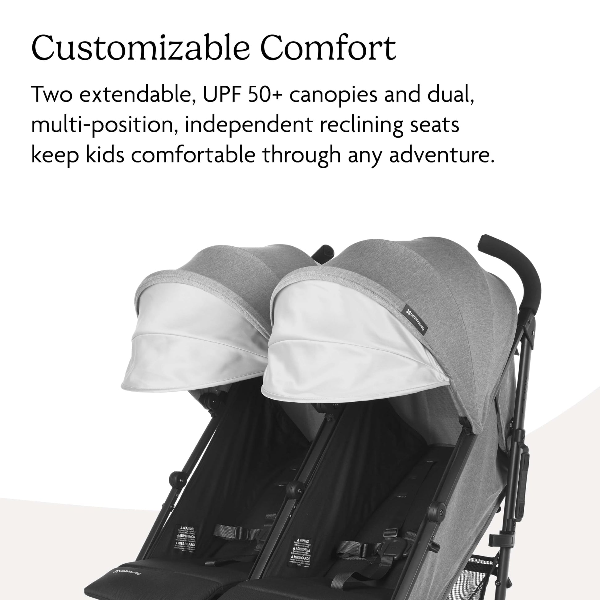 Buy now UPPAbaby G-Link V2 Double Umbrella Stroller / Lightweight Design / One-Step Fold + Recline / XL Basket + Canopy / Cup Holder Included / Jake (Black/Carbon Frame) at indiglob india