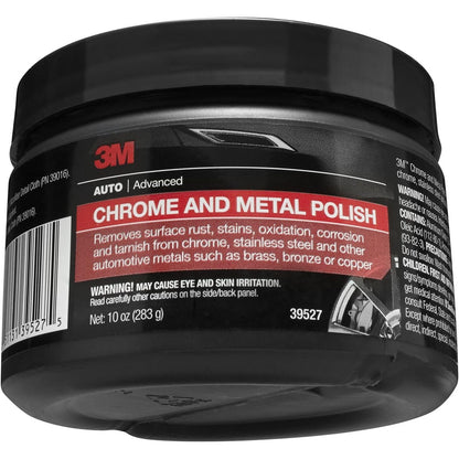 3M Chrome and Metal Polish, 39527, 10 oz, Used on Wheels, Trim and Bumpers, for Automotive