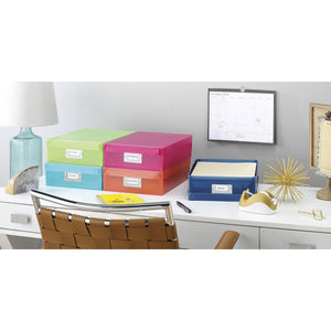 Whitmor Plastic Document Boxes Assorted Colors Set of 5