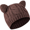 SATINIOR Cute Cat Ear Beanie Hat Cat Knitted Hat Winter Cable Knit for Women - Brown