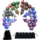 SmartDealsPro 6 x 7 Sets (42 pcs) Glitter Polyhedral Dice Sets with Pouches for DND RPG MTG Dungeon and Dragons Table Board Roll Playing Games D4 D8 D10 D12 D20 (6 Sets)