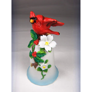 Cosmos Gifts 738-81 Porcelain Cardinal Figurine Bell 3 7/8" H