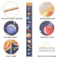HIFOT Kids Growth Chart Height Measuring Chart, Outer Space Canvas Wall Hanging Rulers for Baby Children Kids Boys Bedroom Decor 74.8'' 7.87''