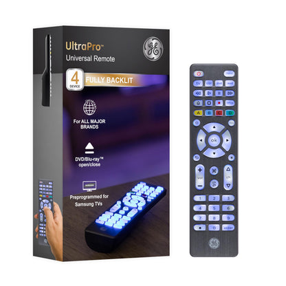 Buy now GE Universal Remote Control, Samsung TV Remote,Universal TV Remote for Roku TV, Vizio, LG, Sony, Sharp, Roku, Apple TV, TCL, Panasonic, Smart TVs, Streaming Players, Blu-ray, DVD, 4-Device, Gold,48845 4 Device Graphite at indiglob india