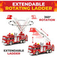 Toysery Fire Truck Toy with Flashing Lights & Siren Sounds for Kids, Extendable Rotating Ladder, Bump and Go Action, Role Play Toy for Boys & Girls, Kid Car Toy Trucks, Ages 3-7+