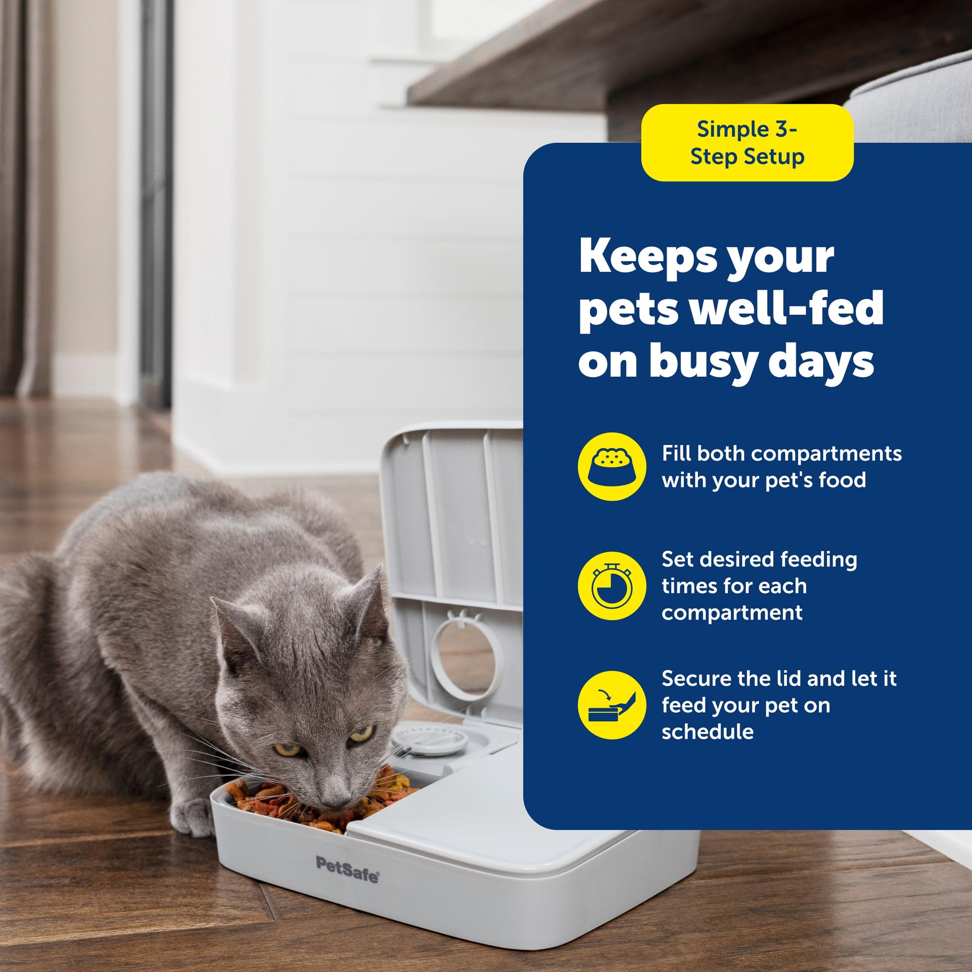 Buy now PetSafe Analog 2 Meal Programmable Pet Feeder, Automatic Dog and Cat Feeder - Dry or Semi-Moist Pet Food Dispenser, Slow Feed Portion Control (3 Cup/16 Ounce Total Capacity), Tamper-Resistant Design at indiglob india