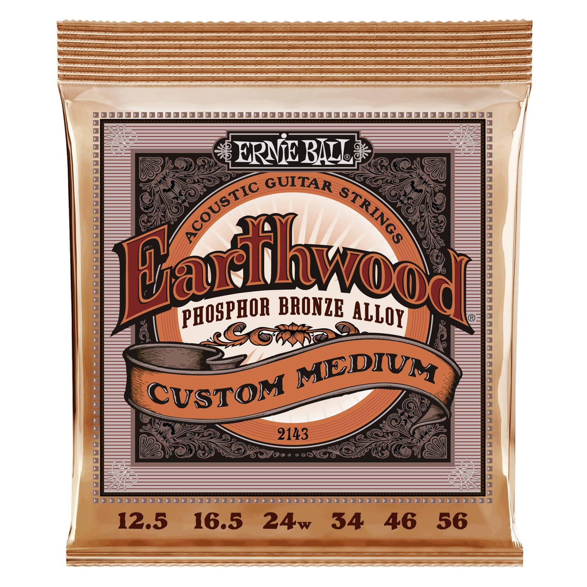 Buy now Ernie Ball Earthwood Medium Light Phosphor Bronze Acoustic Guitar Strings, 12-54 Gauge (P02146) at indiglob india