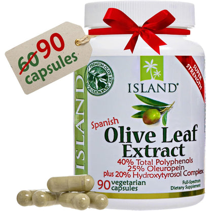 Olive Leaf Extract Capsules – 25% Oleuropein (40% Total Polyphenols), Plus 20% Hydroxytyrosol Complex – 100% Grown & Extracted in Spain (90 Capsules)