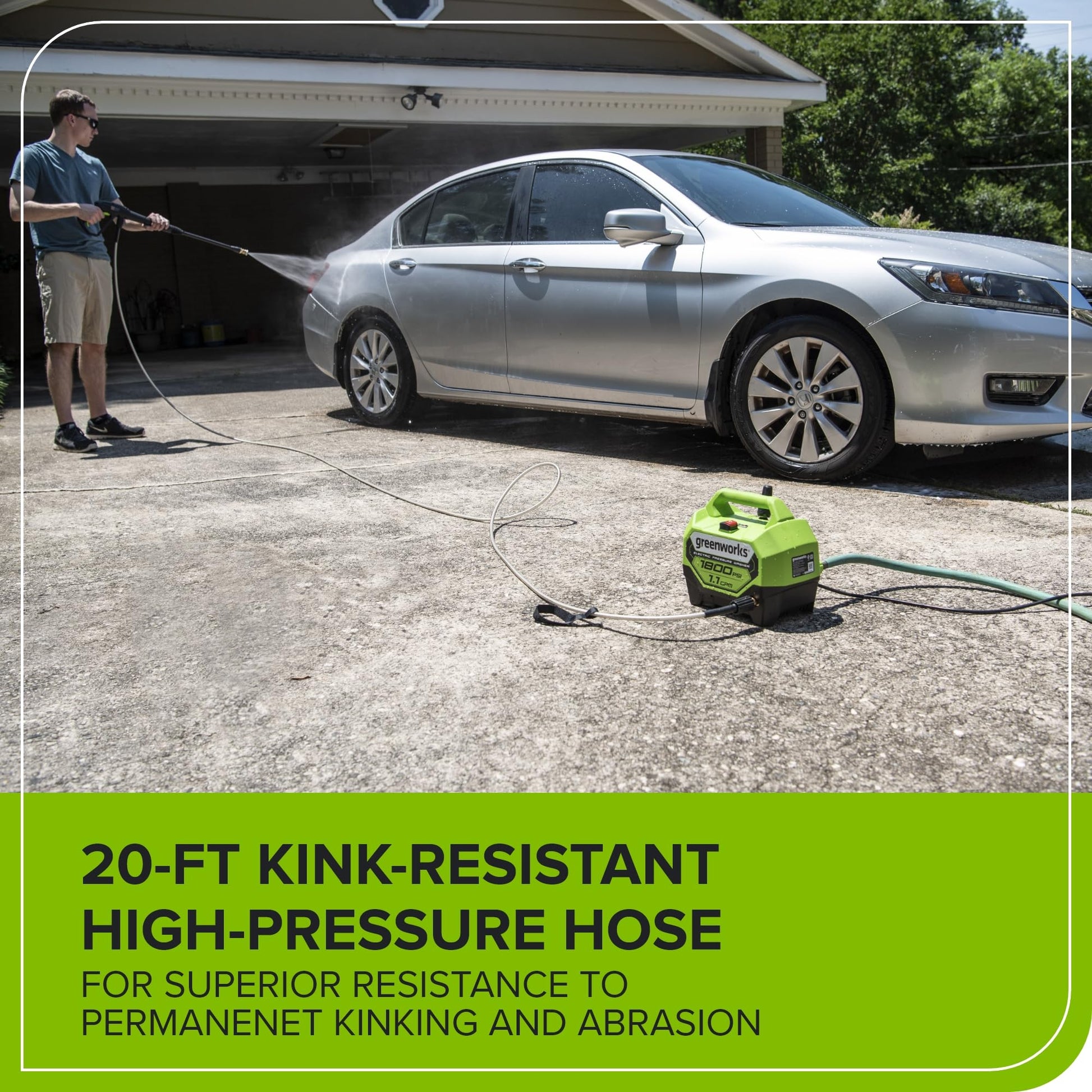 Buy now Greenworks 1800 PSI (1.1 GPM) Electric Pressure Washer PWMA Certified at indiglob india