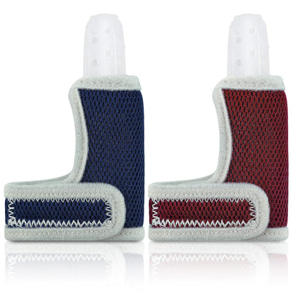 2 Pieces Silicone Toddler Baby Finger Guard with Breathable Wrist Band Thumb Kit to Prevent Children from Sucking Fingers (Blue)