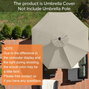 EliteShade USA 9ft Replacement Covers 8 Ribs Market Patio Umbrella Canopy Cover (CANOPY ONLY) (Beige)