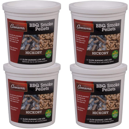 Camerons Smoking Wood Pellets (Hickory, 4 Pints)- Kiln Dried BBQ Pellets- 100% All Natural Barbecue Wood for Smoker Grill, Pellet Grill & Fire Pit - Infuse Smokey Flavor in Food- Grilling Gift for Dad