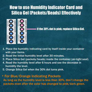 Premium Humidity Indicator Cards 20 Pack(Reusable) - 10-60% 6 Spot(20 Cards)