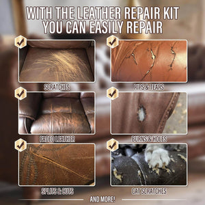 ARCSSAI ARCSSAL Brown Leather Repair Kit for Furniture, Leather Couch Repair Kit for Sofa, Jacket, Car Seats and Purse with Super Easy Instructions, Restores Any Material, Bonded, Pleather, Genuine - My Store