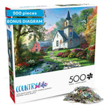Buy now Buffalo Games – Little White Chapel Jigsaw Puzzle, 500 Piece Puzzle for Adults, Peaceful Church Landscape Art by Dominic Davison at indiglob india