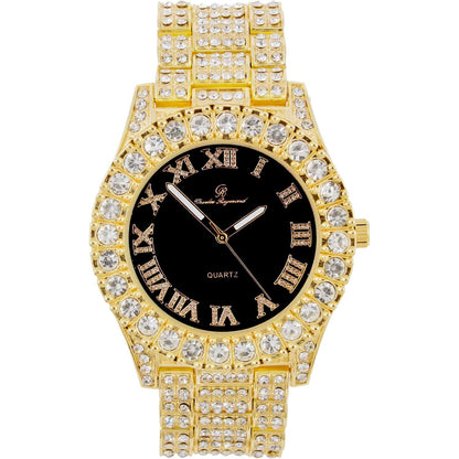 Charles Raymond Mens Big Rocks with Roman Numerals Fully Iced Out Colorful Dial Watch - ST10327 RN Single