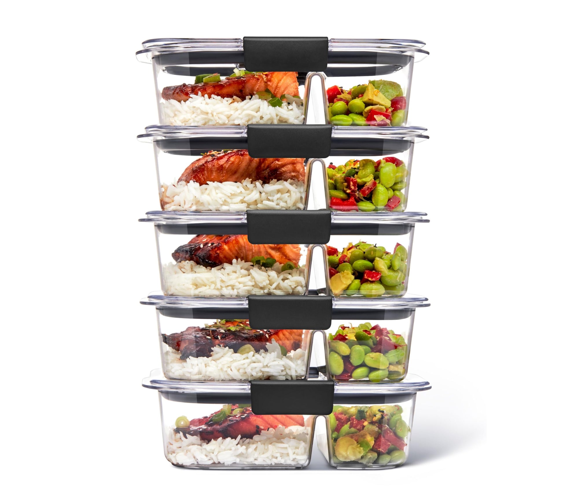 Buy now Rubbermaid Brilliance Food Storage Containers, Set of 5 (10 Pieces), BPA-Free, Leak-Proof, Clear 2.85 cup (10-Piece) at indiglob india