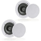 Pyle 6.5” Pair Bluetooth Flush Mount In-wall In-ceiling 2-Way Speaker System Quick Connections Changeable Round/Square Grill Polypropylene Cone & Polymer Tweeter Stereo Sound 150 Watt (PDICBT652RD)