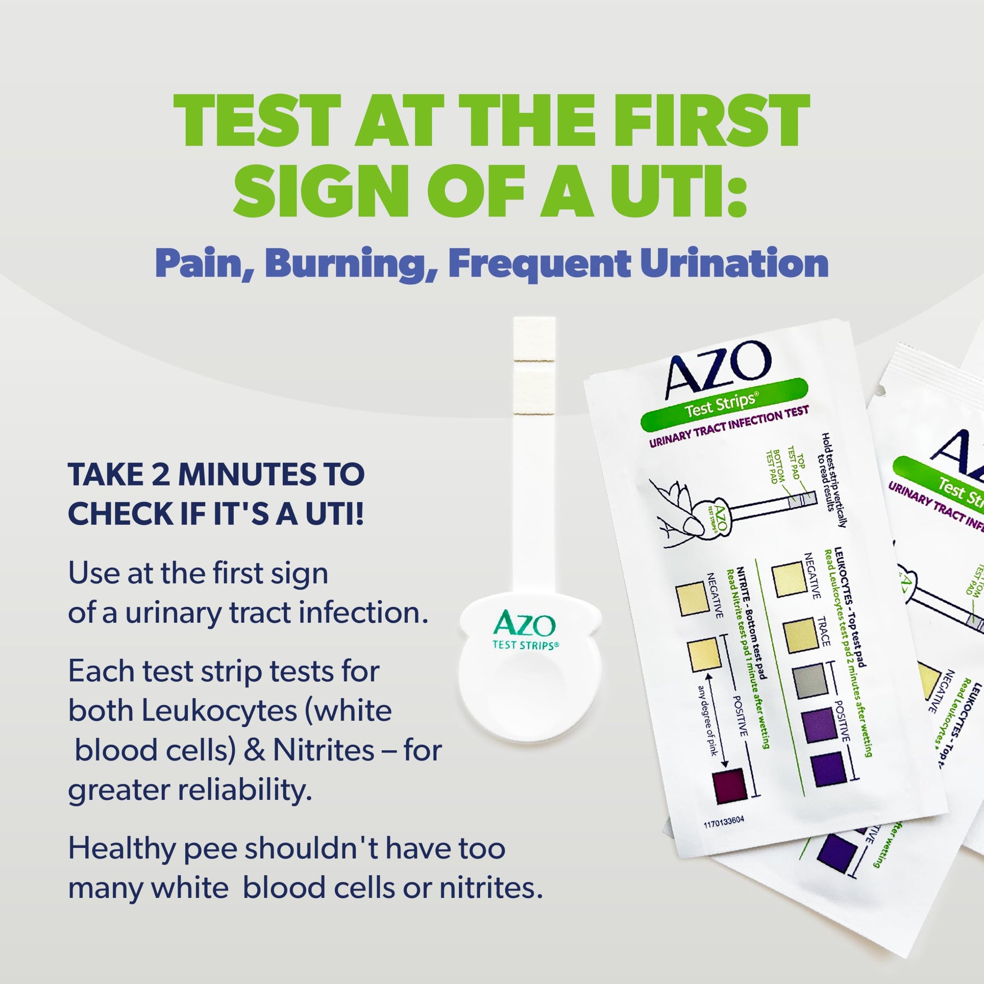 Buy now AZO Urinary Tract Infection (UTI) Test Strips, Accurate Results in 2 Minutes, Clinically Tested, Easy to Read Results, Clean Grip Handle, #1 Most Trusted Brand, 3 Count at indiglob india
