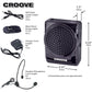 Croove Rechargeable Voice Amplifier, with Waist/Neck Band and Belt Clip, 20 Watts. Very Comfortable Headset