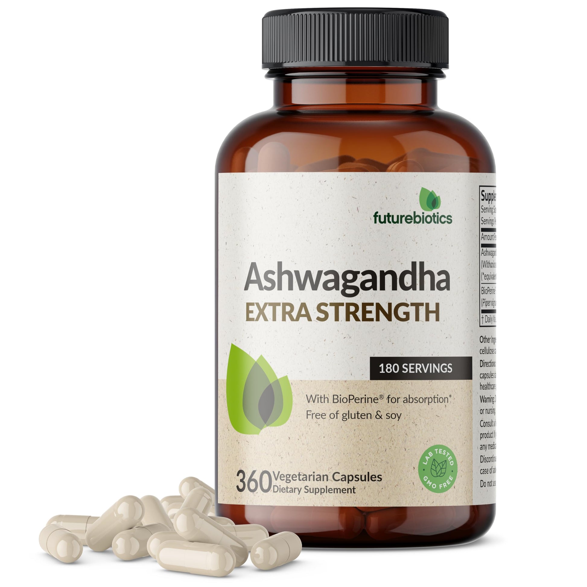 Buy now Futurebiotics Ashwagandha Extra Strength Stress & Mood Support with BioPerine - Non GMO Formula, 120 Vegetarian Capsules 360 Count (Pack of 1) at indiglob india