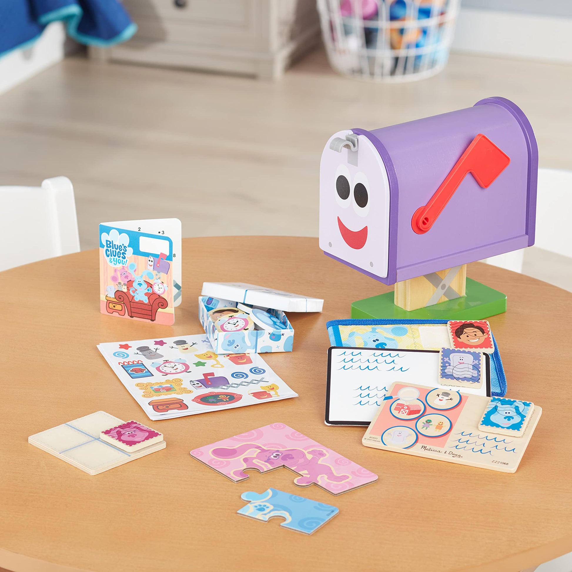 Buy now Melissa & Doug Blue's Clues & You! Wooden Mailbox Play Set (27 Pieces) at indiglob india