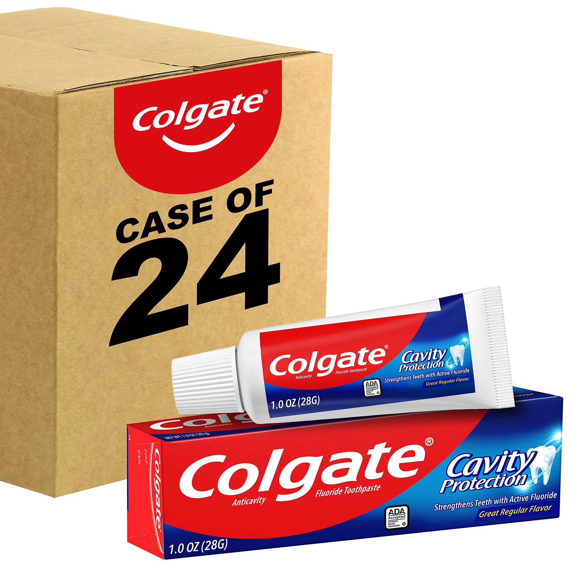 Buy now Colgate Cavity Protection Toothpaste with Fluoride, Minty Great Regular Flavor, Anti Cavity Toothpaste, 6 Pack, 6 Oz Tubes 1 Ounce (24 Pack) at indiglob india
