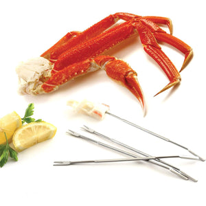 Norpro Stainless Steel Seafood Forks 6.75" | 4-Count per Pack | 1-Pack