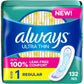 Always Ultra Thin Pads without Wings, Size 1, Regular, 132 Count (3 Packs of 44)
