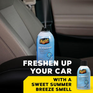 Meguiar's Whole Car Air Refresher, Odor Eliminator Spray Eliminates Strong Vehicle Odors, Summer Breeze 2 Oz Spray Bottle