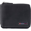 Alpine Swiss Logan Zipper Bifold Wallet | All-Around Zip Closure | 13 Card Slots 2 Bill Sections | RFID Protected Premium Leather | Gift Box - Nubuck Black