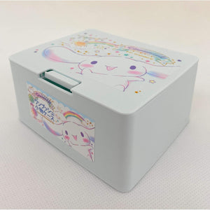 Sanrio Cinnamoroll Cute Box with One Touch Open Lid, Makeup / Accessory/ Cosmetic Case, 4.2 x 3.5 x 2.1in
