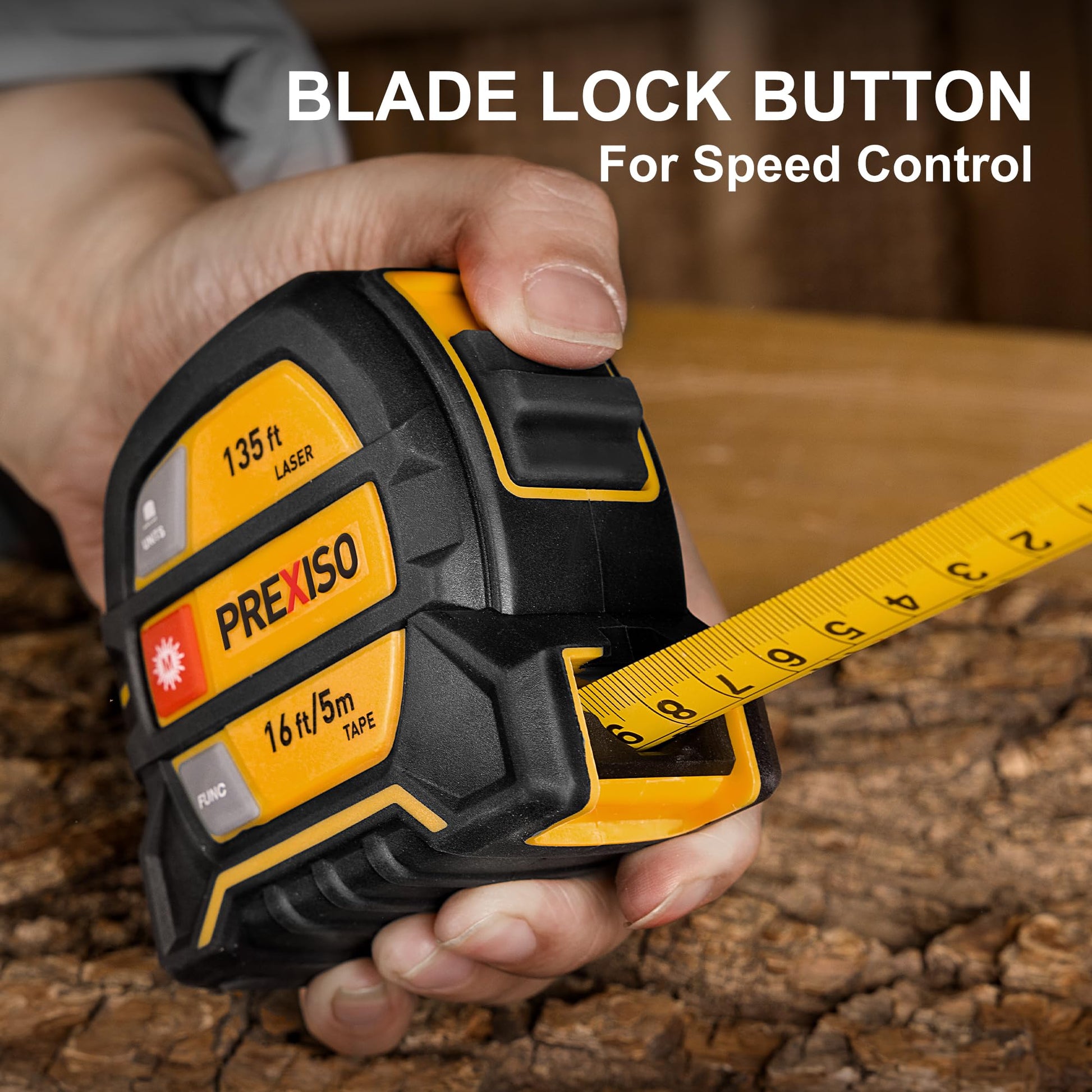 Buy now PREXISO 2-in-1 Laser Tape Measure, 135Ft Rechargeable Measurement Tool & 16Ft Measuring Movable Magnetic Hook - Pythagorean, Area, Volume, Ft/Ft+in/in/M Unit NOT Digital at indiglob india