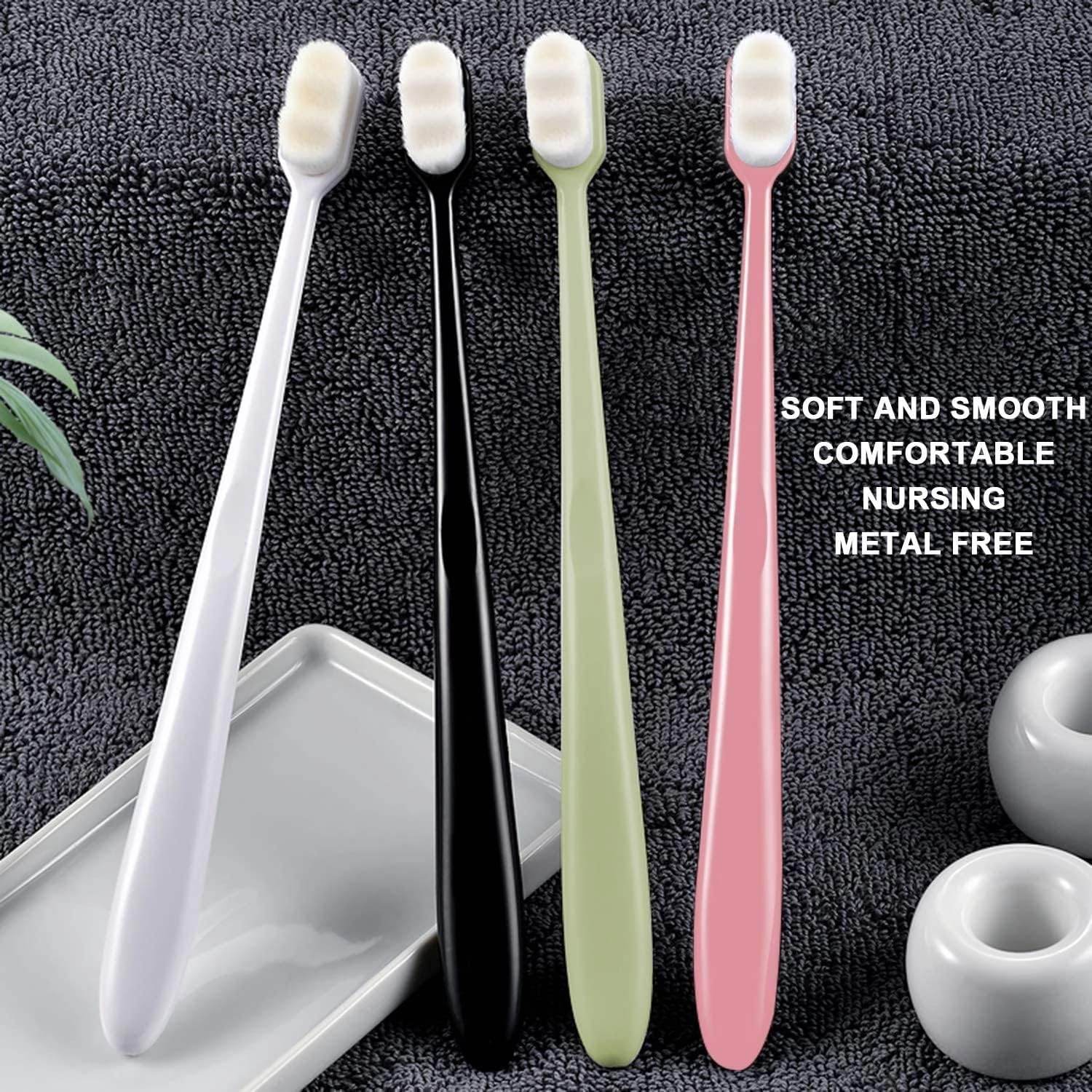 12PCS Extra Soft Toothbrush Adult Teen Manual Micro Nano Toothbrushes 20,000 Bristles for Sensitive Gums Fragile Teeth Oral Gum Recession - My Store