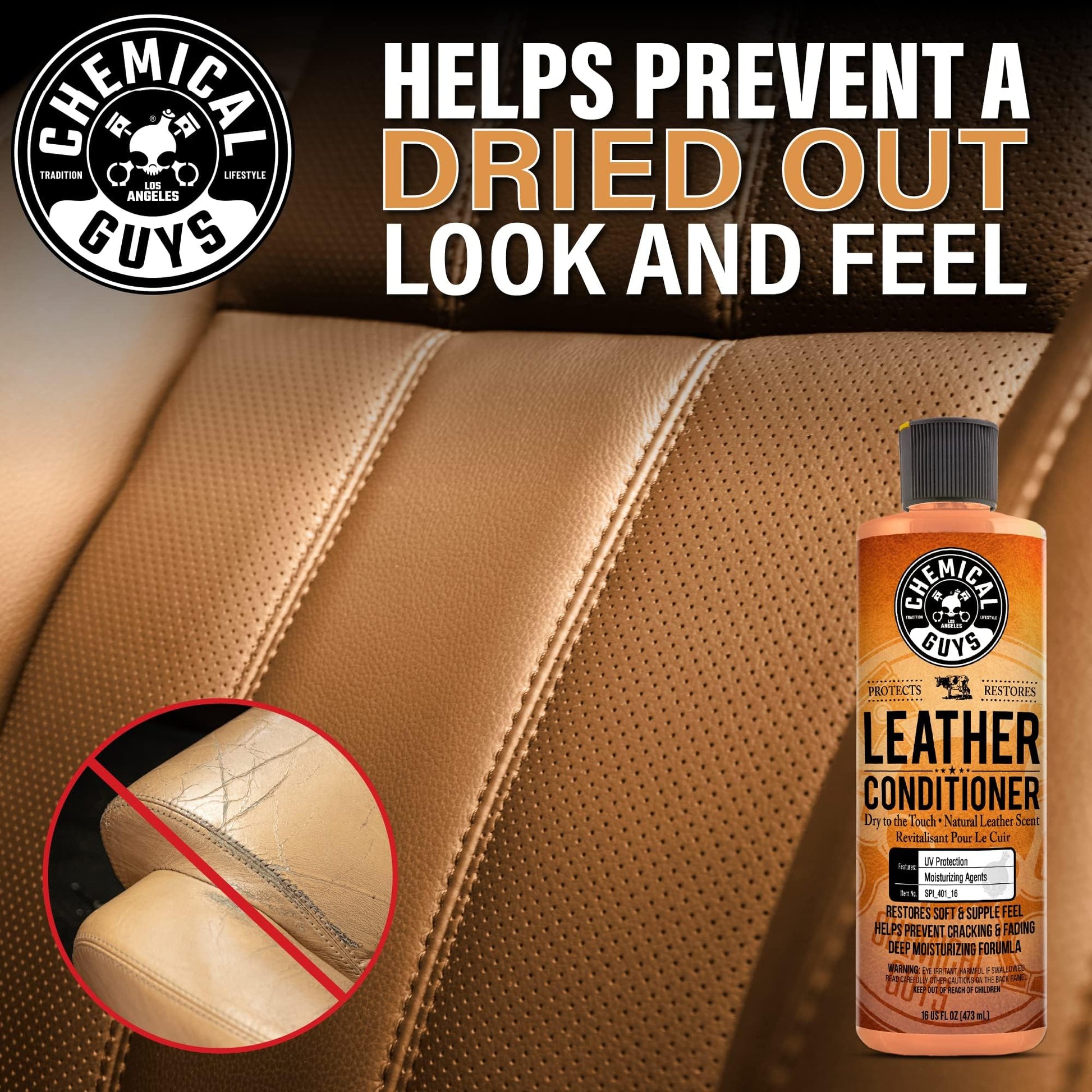 Buy now Chemical Guys Leather Cleaner and Conditioner Kit - 2 Bottles (4 oz Each), Car Cleaner and Conditioner, Safely Cleans & Conditions Leather Car Interiors, Furniture, Shoes, Boots, Bags, Apparel & More at indiglob india