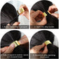 AUEAR, Brushed Metal Expandable Hair Cuff Ponytail Holder Elastic Tie for Women Girls Thick Rings Set (3 Pcs, Style 3)