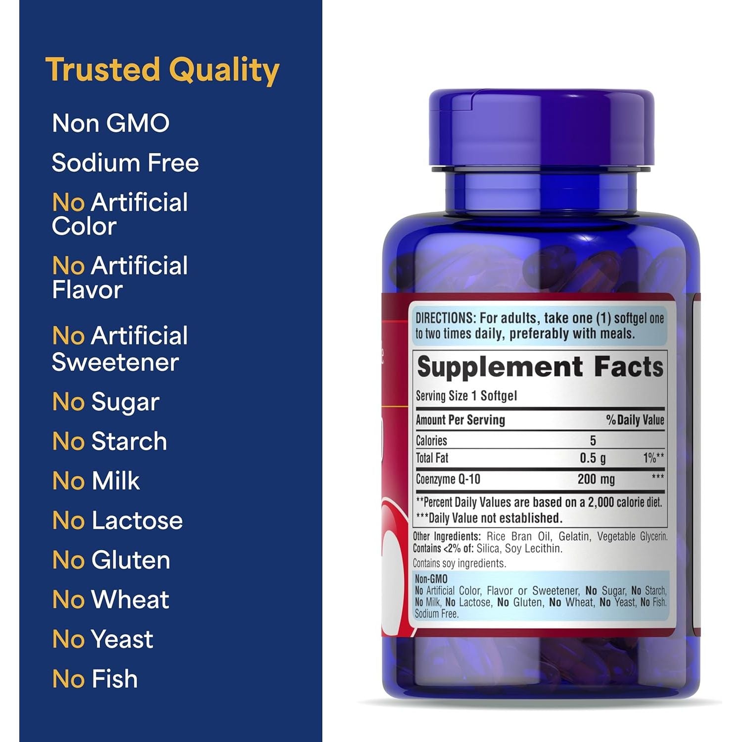 Buy now Puritan's Pride Coenzyme CoQ10 200mg, Dietary Supplement for Heart Health, Blood Pressure, Oral Gum Health, and Healthy Aging Support, 120 Servings, Rapid Release Softgels at indiglob india