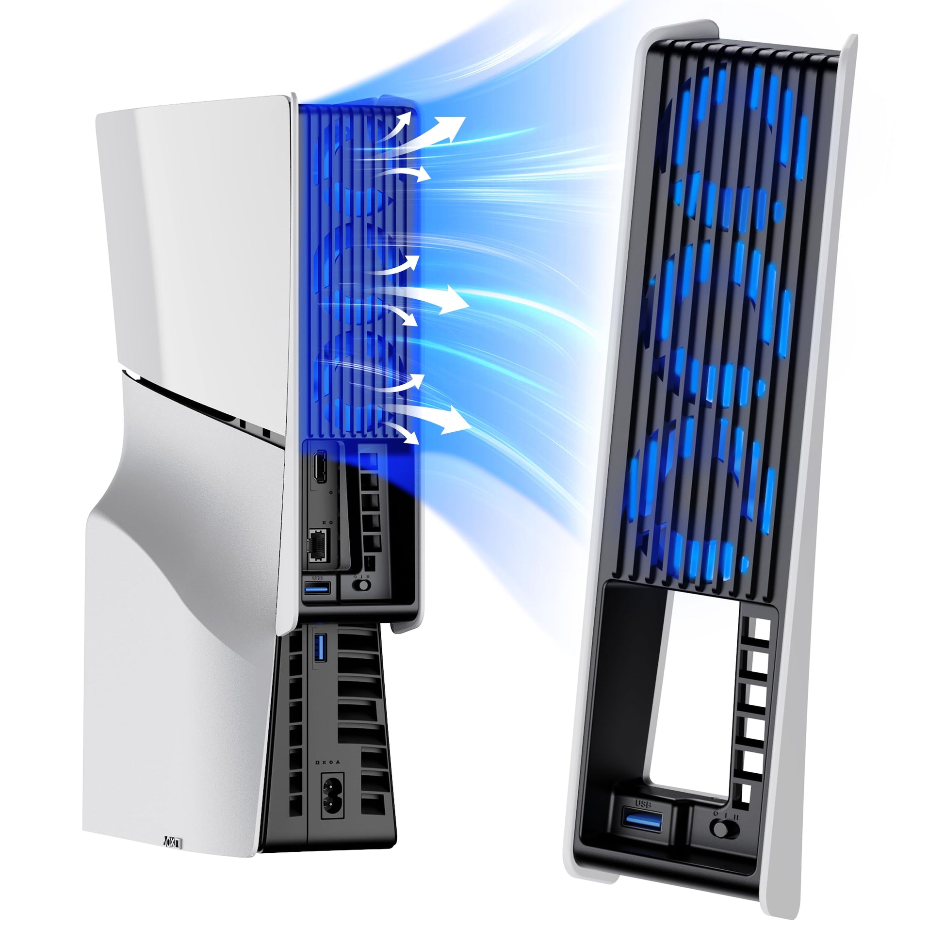 Buy now KIWIHOME Cooling Fan for PS5 Accessories, Upgraded Quiet Cooler Fan with Auto Speed, Controller USB3.0 Port & LED for PS5 2020 Only, Not for PlayStation 5 Slim/Pro, White at indiglob india