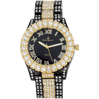 Charles Raymond Mens Big Rocks with Roman Numerals Fully Iced Out Colorful Dial Watch - ST10327 RN Single