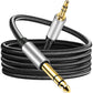 3.5 mm to 6.35 mm Audio Cable 10Ft, Gold-Plated Terminal Silver Color Zinc Alloy Housing 3.5mm 1/8" Male TRS to 6.35mm 1/4" Male TRS Nylon Braided Stereo Audio Cable for CellPhone, Amplifiers(10Ft/3M)
