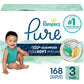 Pampers Pure Protection Baby Diapers, Size 5 (27+ lbs), 132 Count, Up to 100% Leakproof, Premium Plant-based Skin Protection, Hypoallergenic Soft Diapers